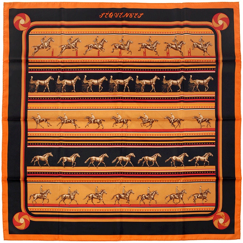 Hermes Scarf "Sequences" by Caty Latham 90cm Silk