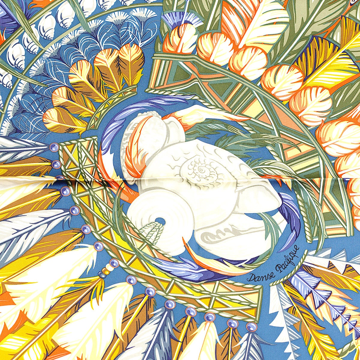 Hermes Scarf "Danse Pacifique" by Laurence Bourthoumieux 90cm Silk | Carre Foulard