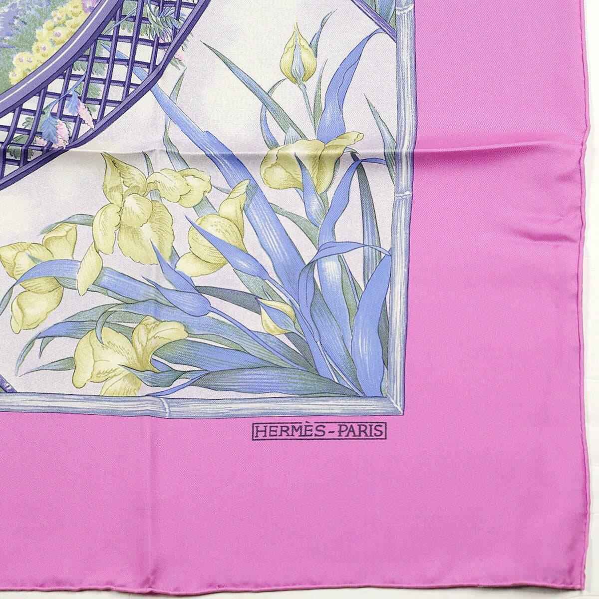 Hermes Scarf "Giverny" by Laurence Bourthoumieux 90cm Silk