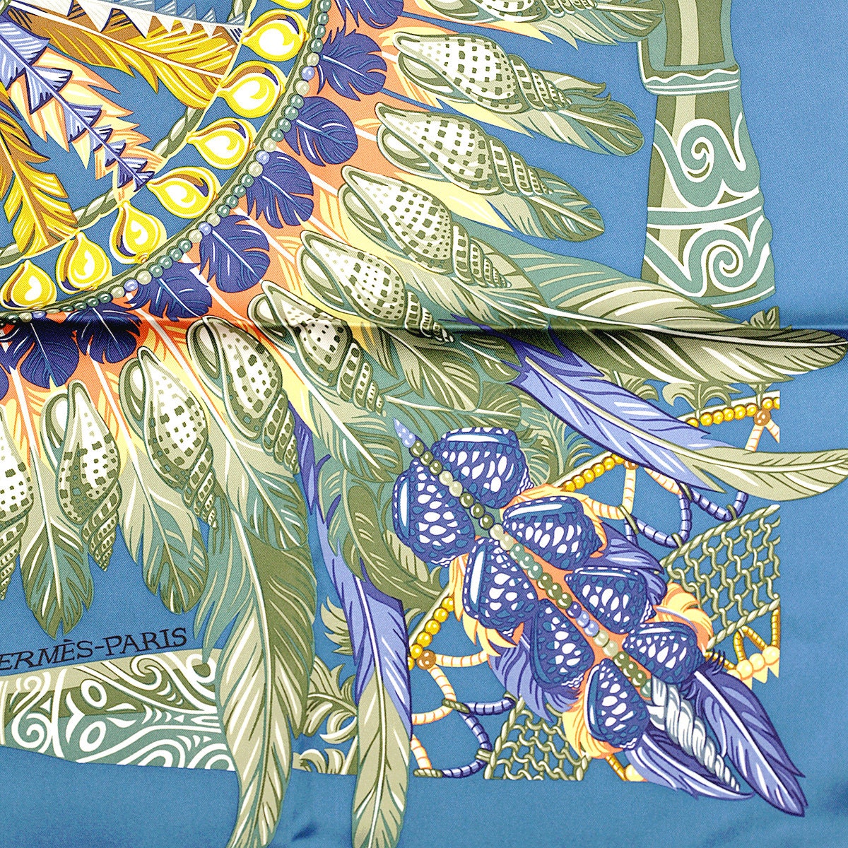 Hermes Scarf "Danse Pacifique" by Laurence Bourthoumieux 90cm Silk | Carre Foulard
