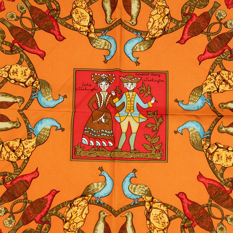 HERMES エルメス カレ140 EARLY AMERICA カシミア&シルク Hermes Scarf 