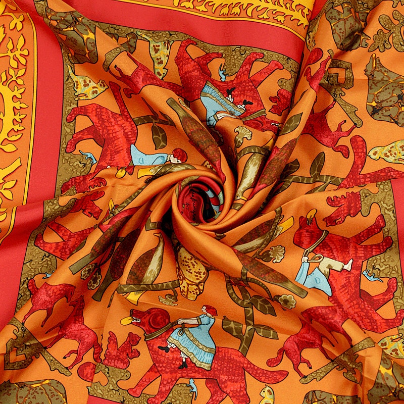 Hermes Scarf "Early America" by Françoise De La Perriere 90cm Silk | Carre Foulard