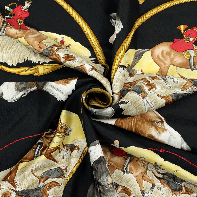 Hermes Scarf "Le Laisser Courre" by Jean De Fougerolle 90cm Silk