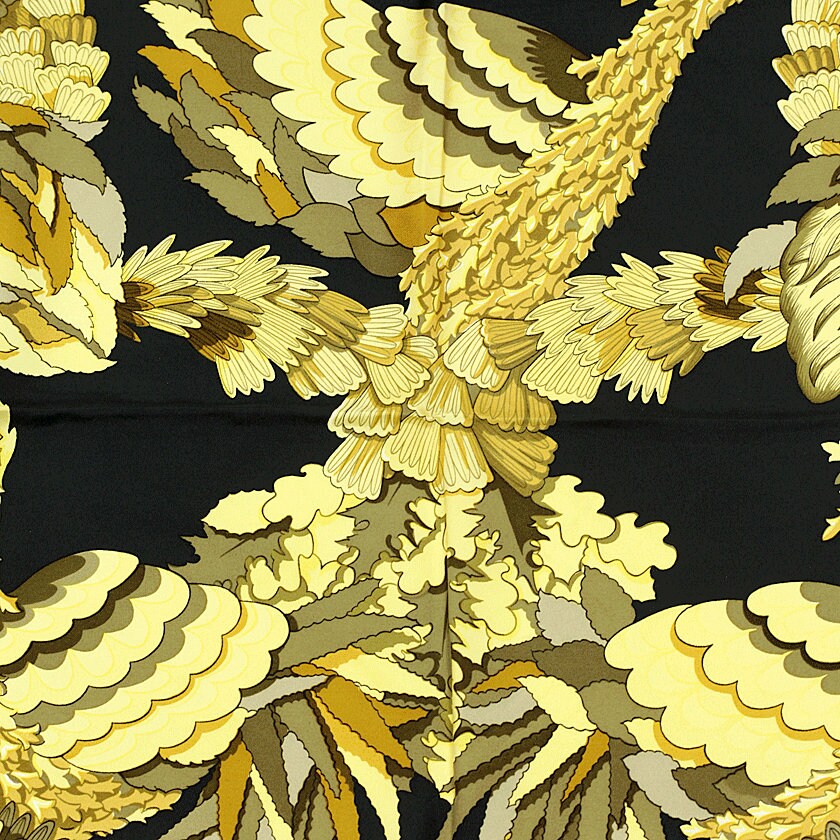 Hermes Scarf "Tahiti" by Caty Latham Vintage 90cm Silk