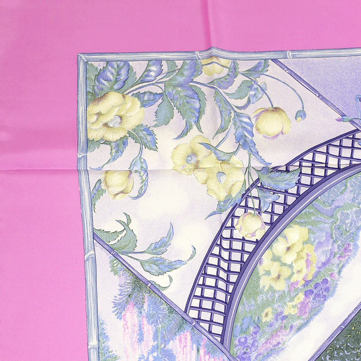 Hermes Scarf "Giverny" by Laurence Bourthoumieux 90cm Silk