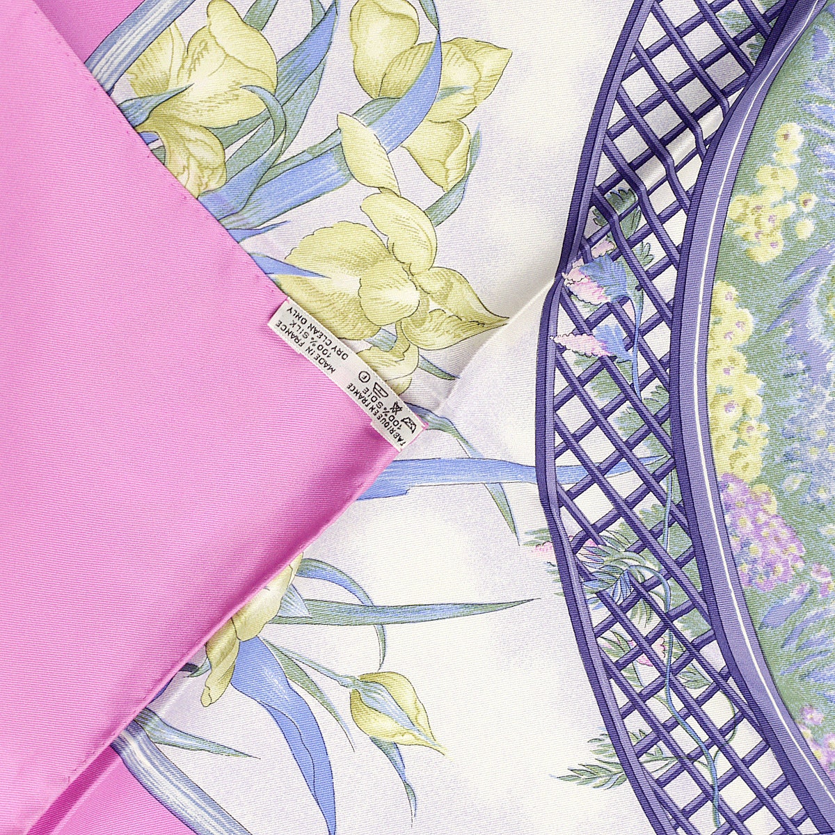 Hermes Scarf "Giverny" by Laurence Bourthoumieux 90cm Silk