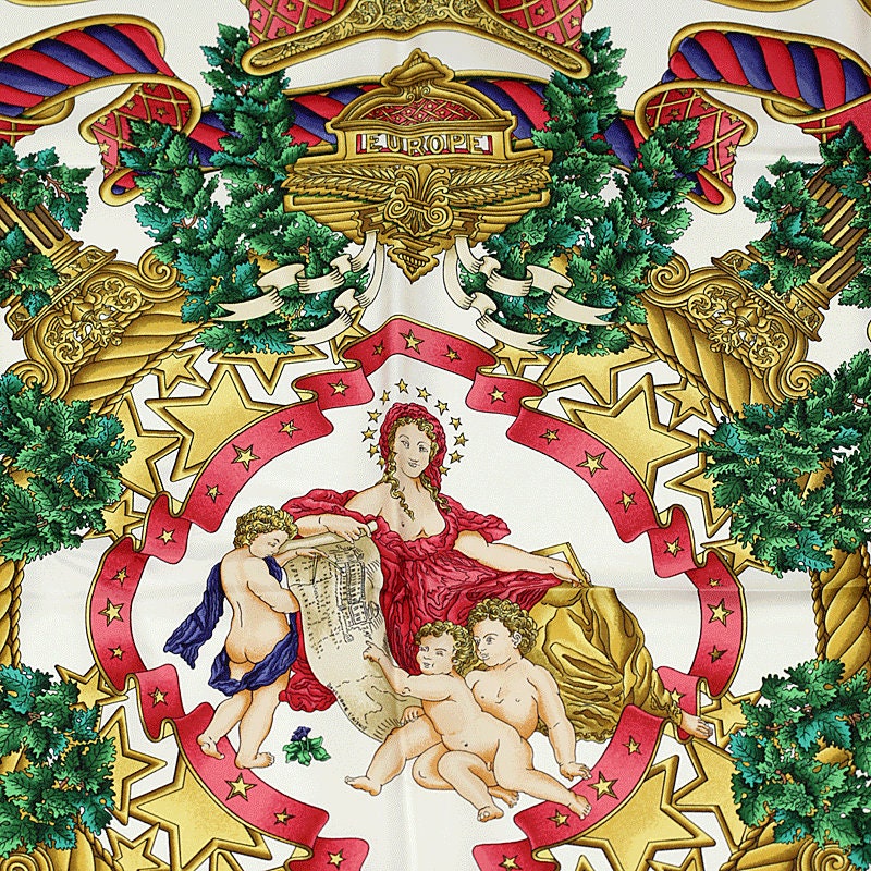 Hermes Scarf "Europe" by Joachim Metz 90cm Silk