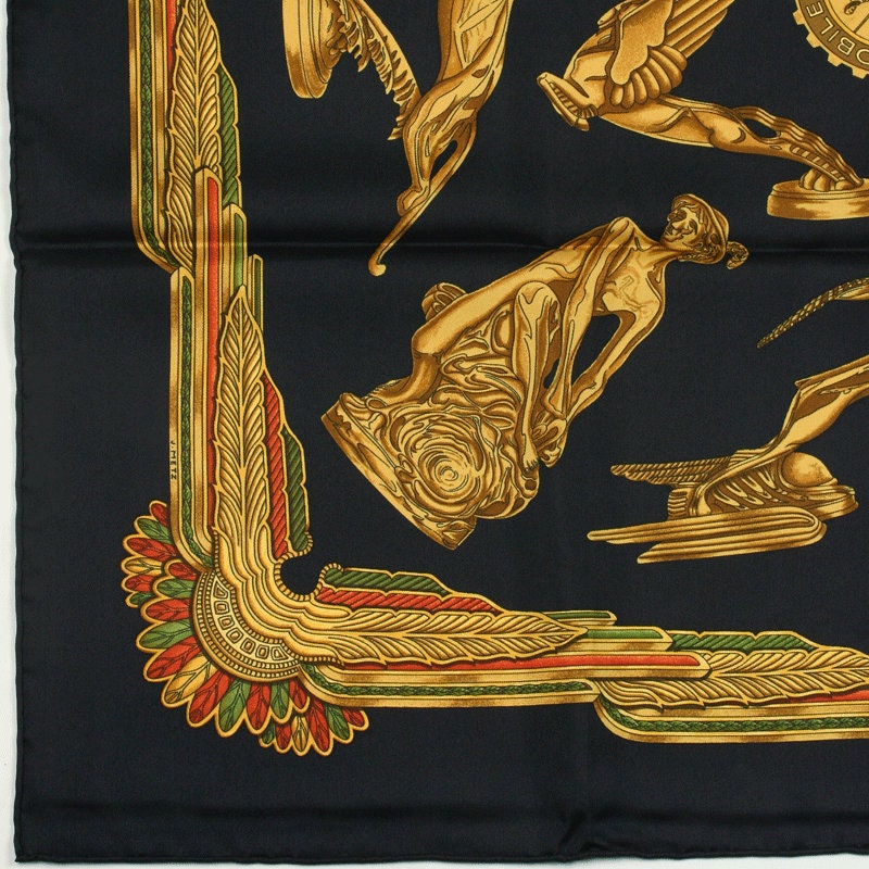 Hermes Scarf "Les Parures du Vent" by Joachim Metz Vintage 90cm Silk