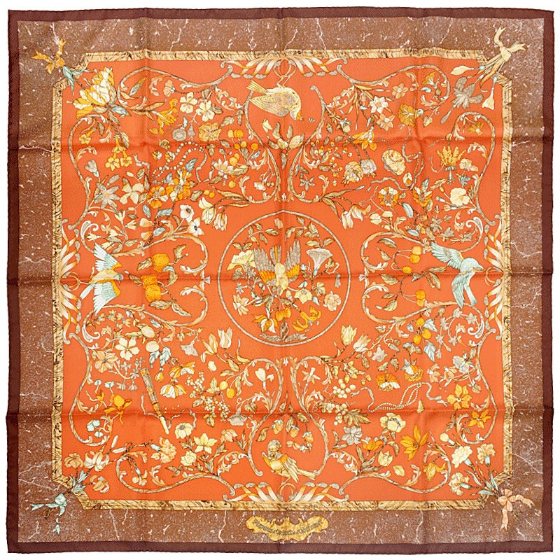 Hermes Scarf "Pierres d'Orient et d'Occident" by Zoe Pauwels 90cm Silk