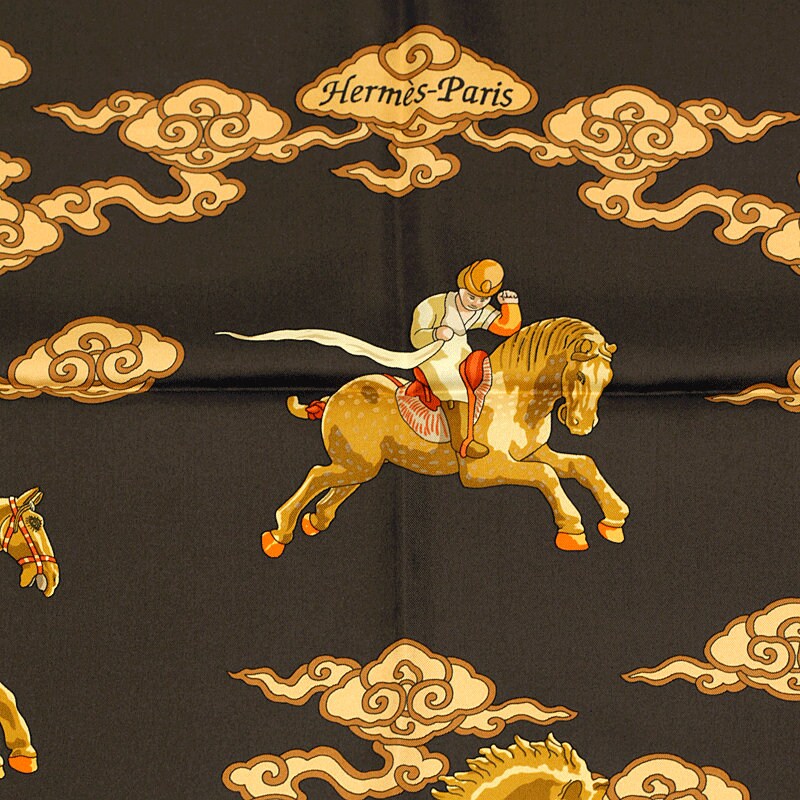 Hermes Scarf "Galop Volant" by Dimitri Rybaltchenko 90cm Silk