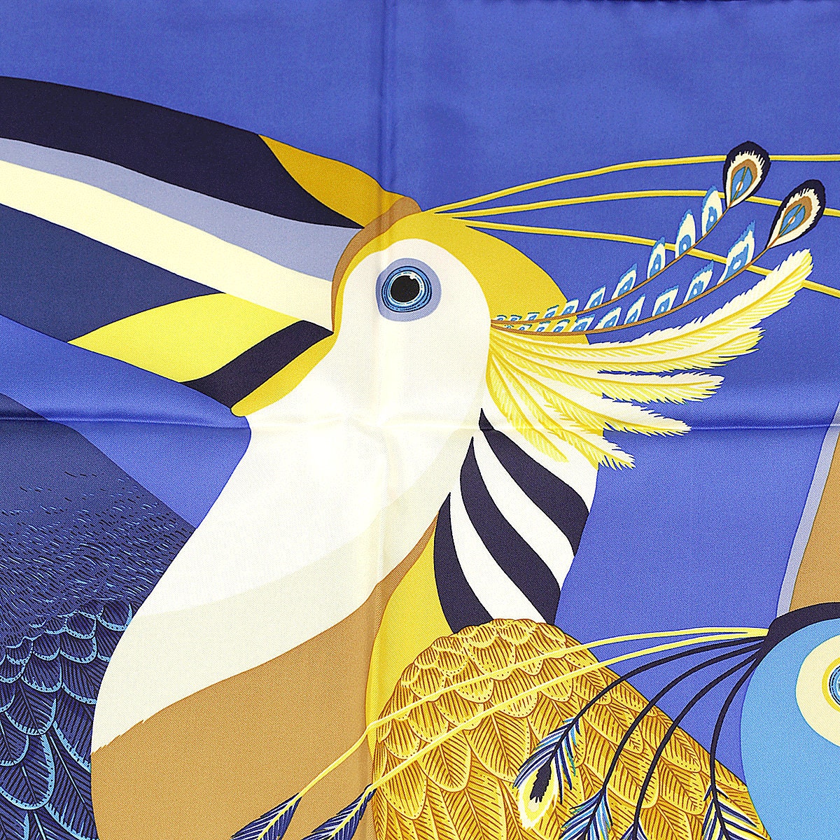 Hermès 鳥と植物デザイン シルクスカーフ Hermès Toucans de Paradis Silk 140