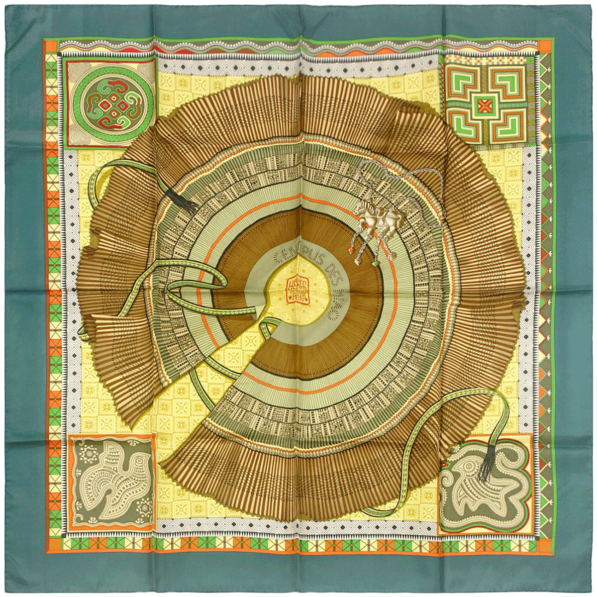 Hermes Scarf "Cent Plis des Miao" by Aline Honore 90cm Silk