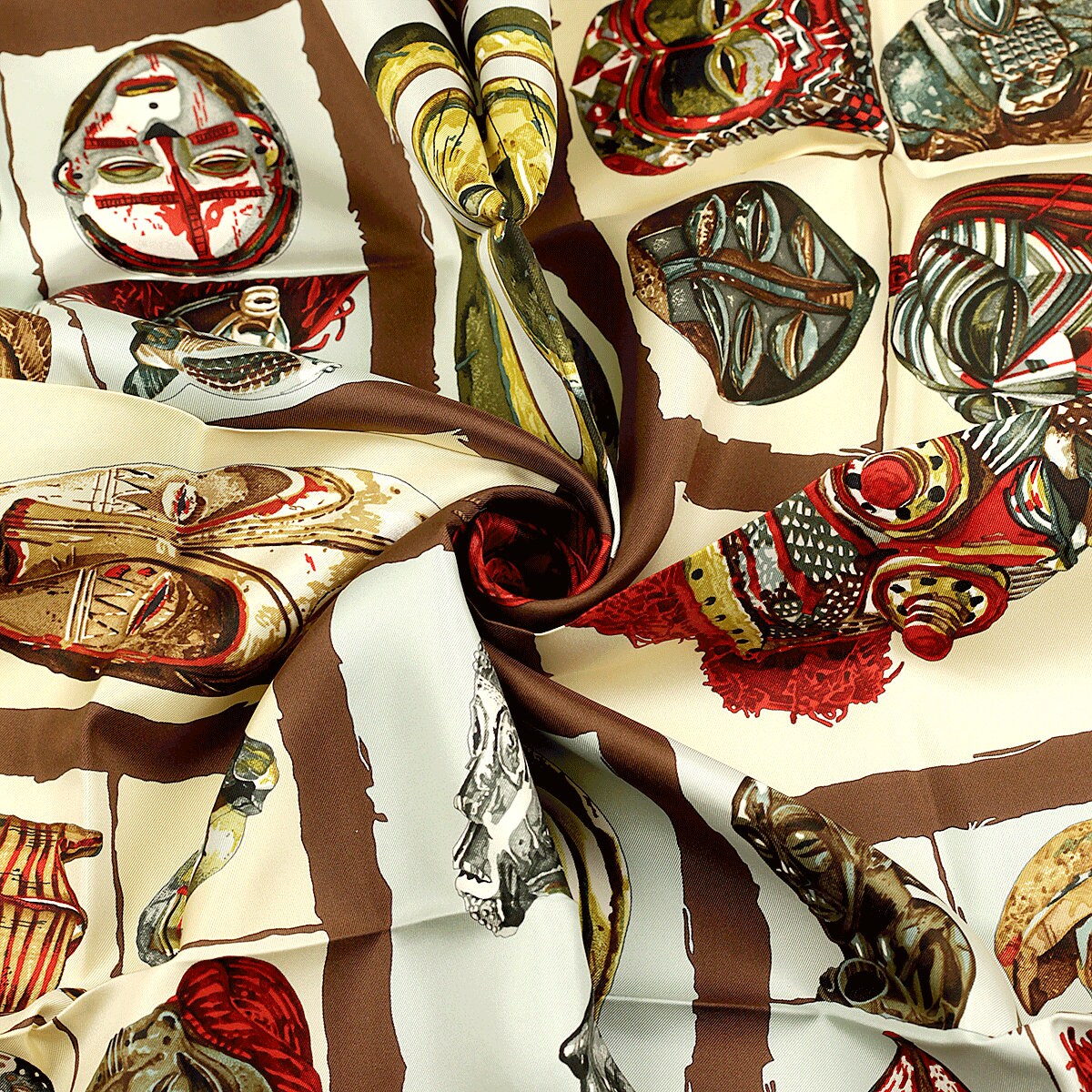 Hermes Scarf "Persona" by Loic Dubigeon 90cm Silk