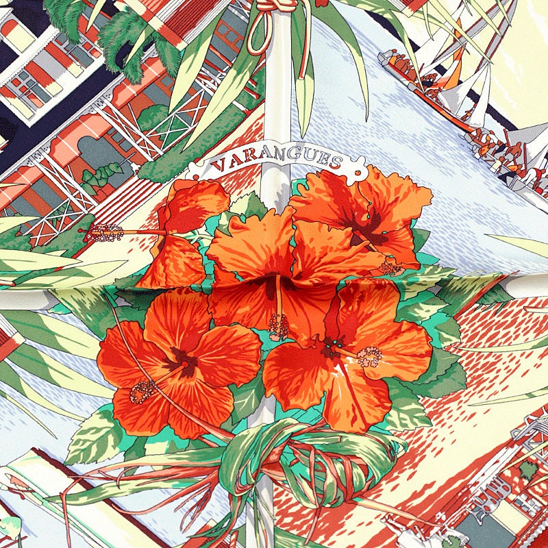 【専用】エルメス カレ90プリーツVARANGUES ベランダ 帆船HERMES Hermes Scarf 