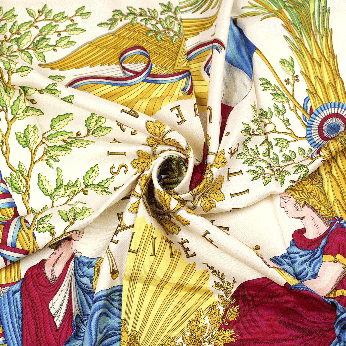Hermes Scarf "1789 Liberte Egalite Fraternite" by Joachim Metz Vintage 90cm Silk