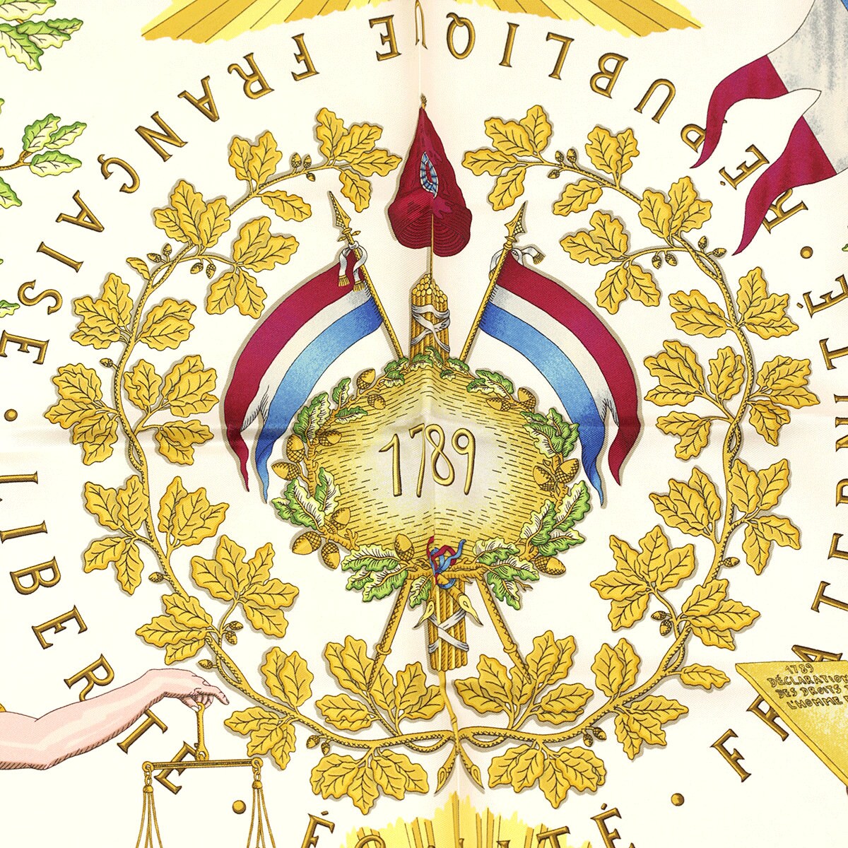 Hermes Scarf "1789 Liberte Egalite Fraternite" by Joachim Metz Vintage 90cm Silk
