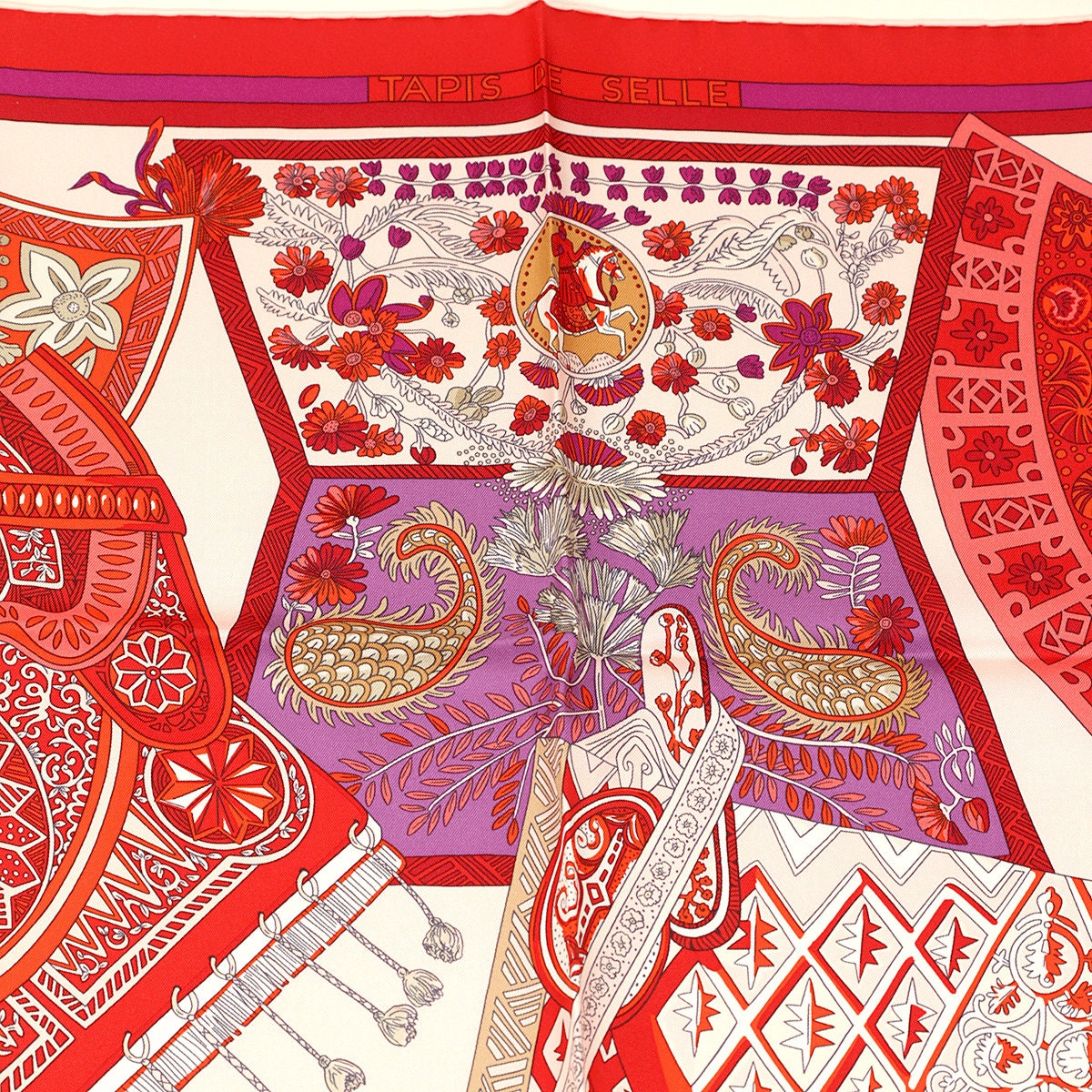 Hermes Scarf "Tapis de Selle" by Annie Faivre 90cm Silk
