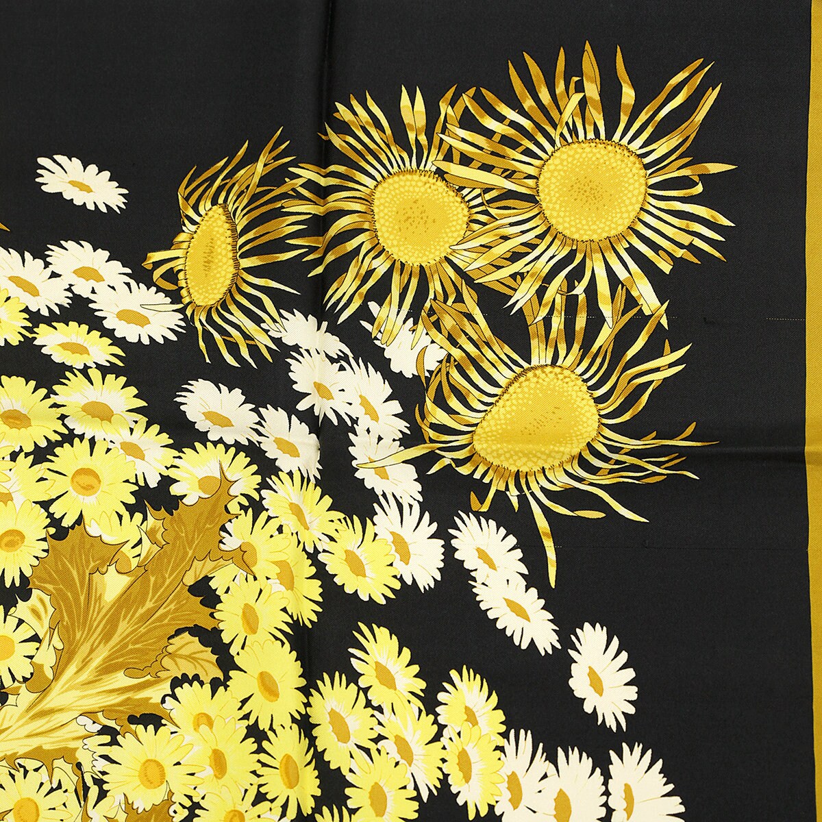 Hermes Scarf "Fleurs et Carlines II" by Vladimir Rybaltchenko Vintage 90cm Silk