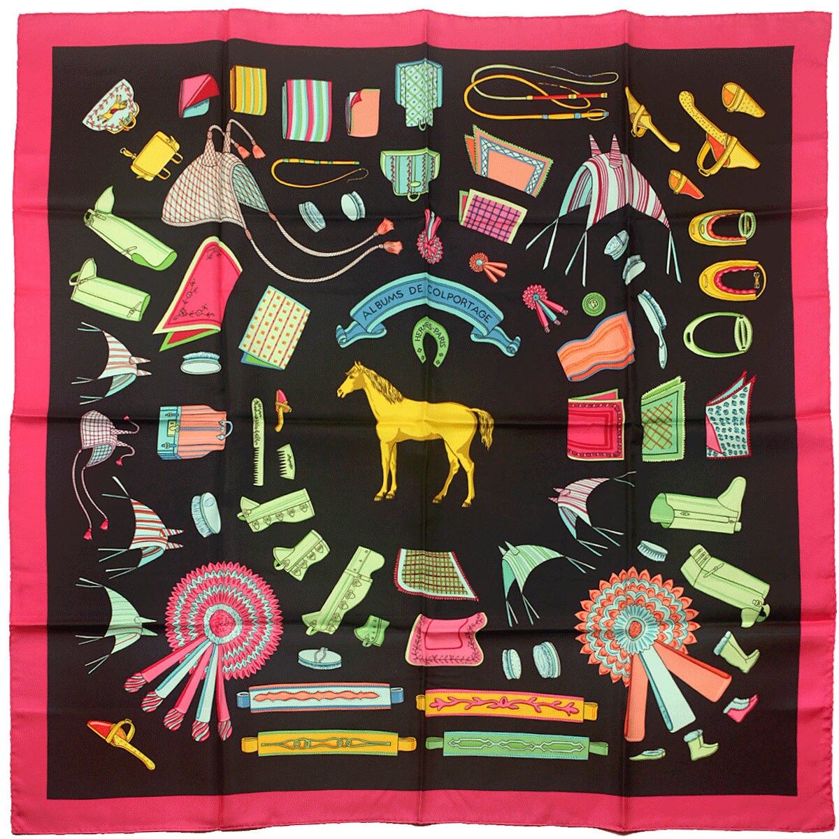 Hermes Scarf "Albums de Colportage" by Isabelle Barthel 90cm Silk