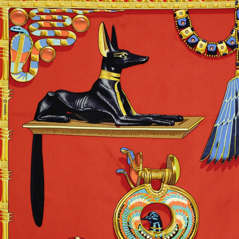 Hermes Scarf "Tutankhamun" by Vladimir Rybaltchenko Vintage 90cm Silk | Foulard Carre