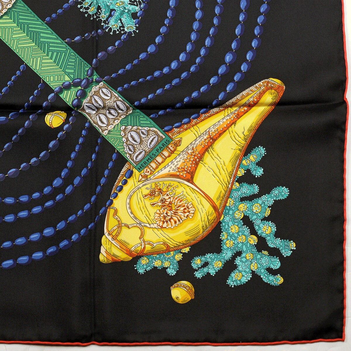 HERMES 貝殻デザイン スカーフ org.jpg