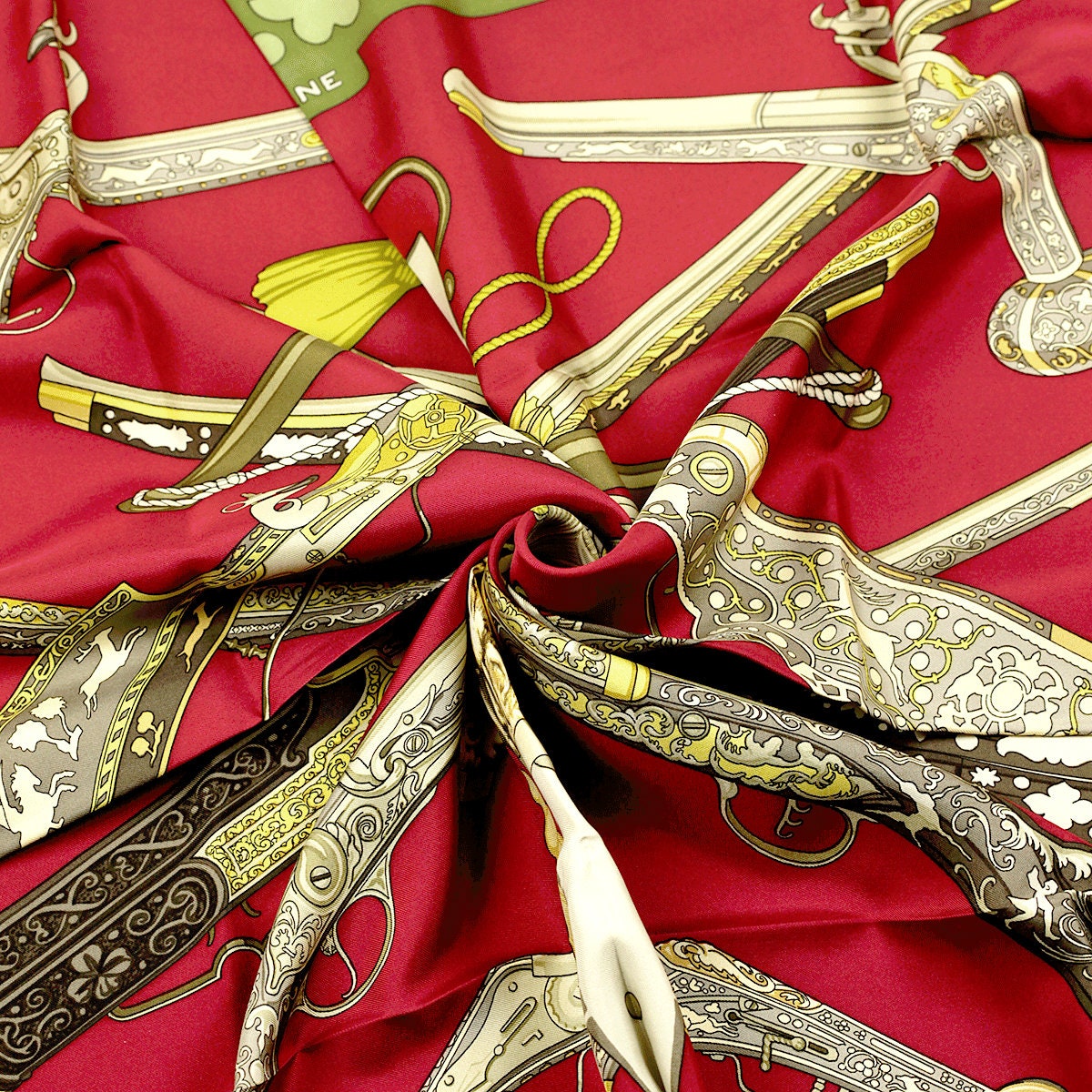 Hermes Scarf "Diane" by Henri de Linares Vintage 90cm Silk