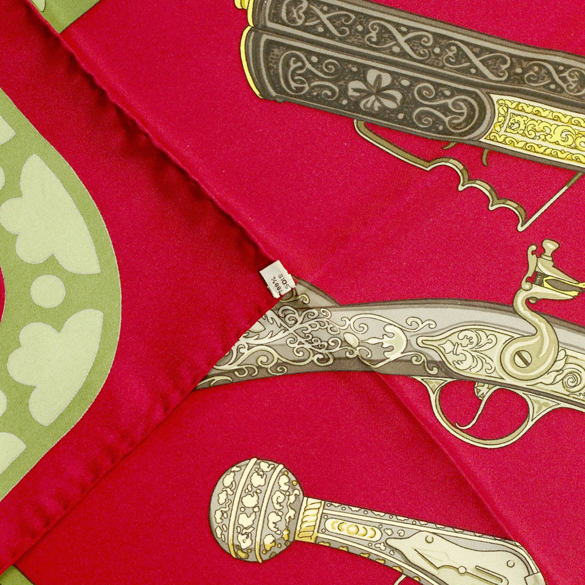 Hermes Scarf "Diane" by Henri de Linares Vintage 90cm Silk