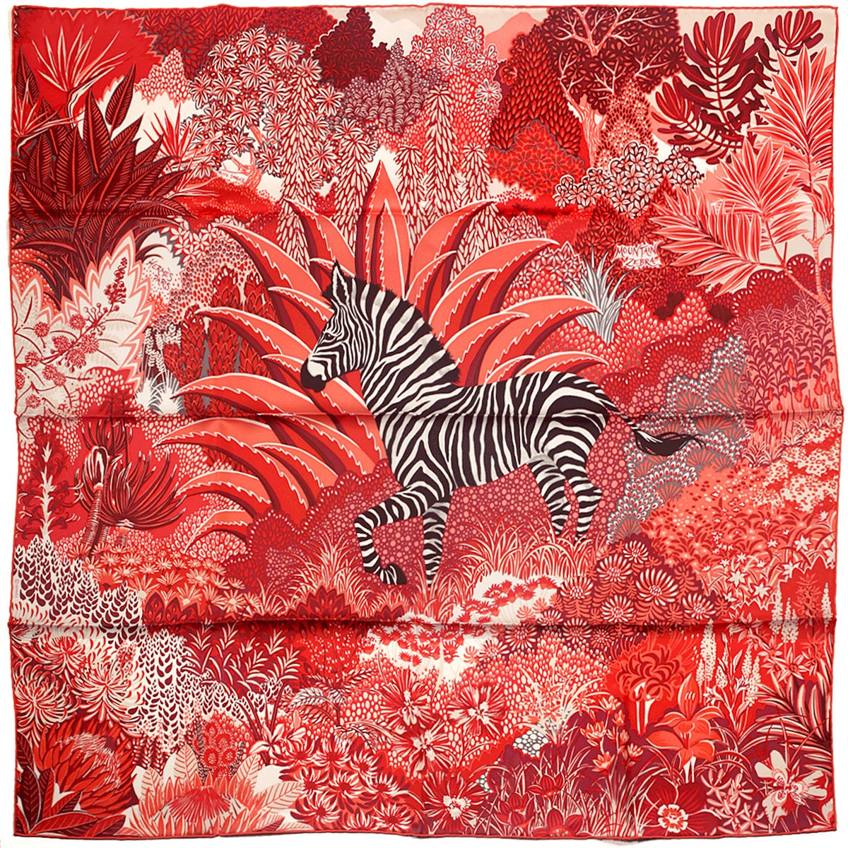 Hermes Scarf "Mountain Zebra" by Alice Shirley 90cm Silk