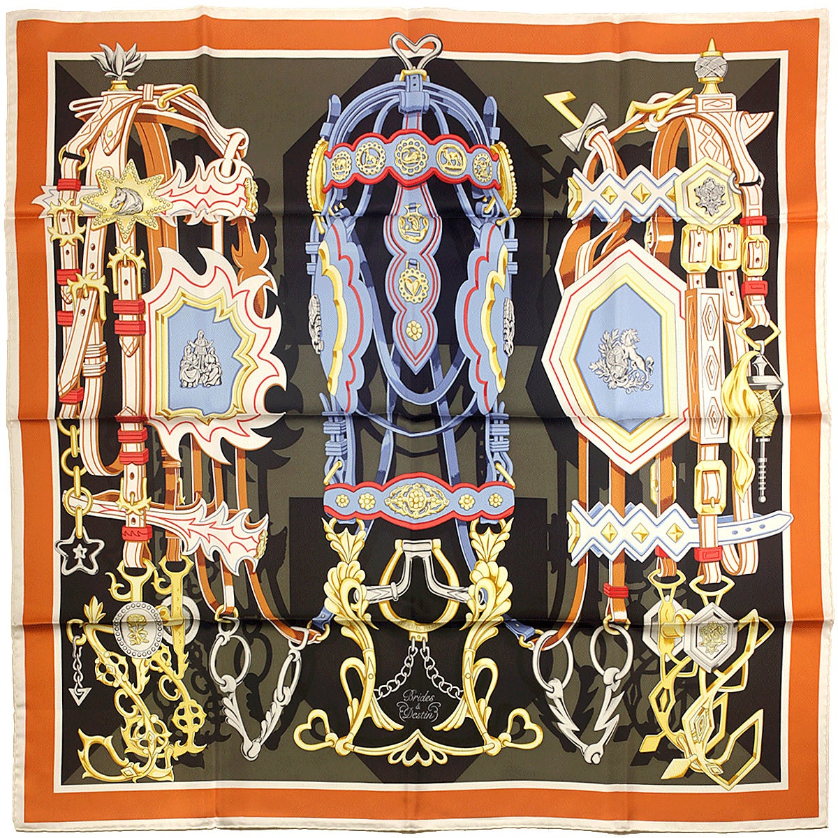 Hermes Scarf "Brides et Destin" by Daiske Nomura 90cm Silk