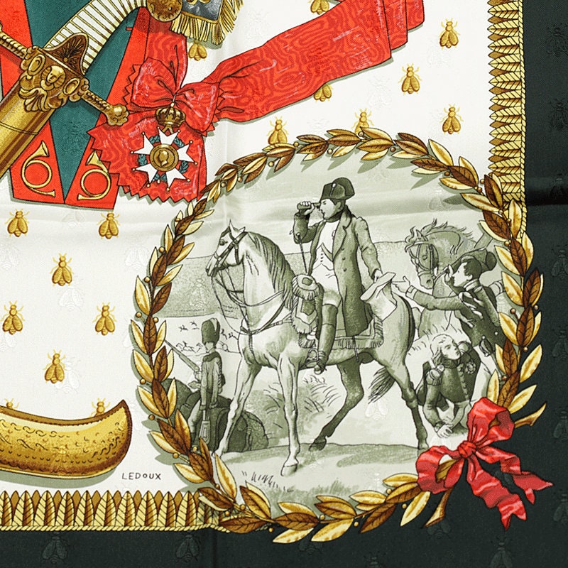 Hermes Scarf "Napoleon" by Philippe Ledoux Vintage 90cm Silk Jacquard