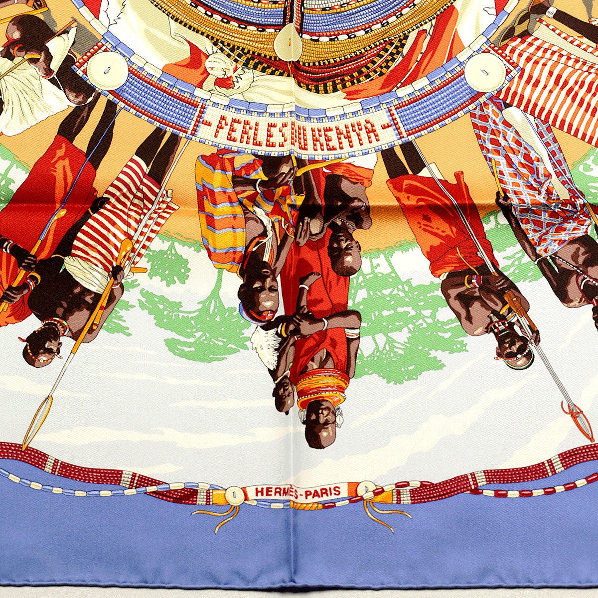 Hermes Scarf "Perles du Kenya" by Dimitri Rybaltchenko 90cm Silk