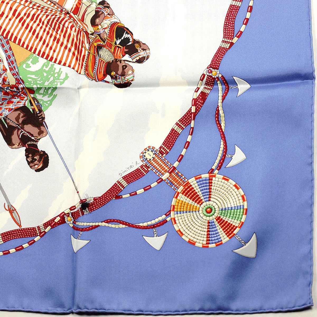 Hermes Scarf "Perles du Kenya" by Dimitri Rybaltchenko 90cm Silk