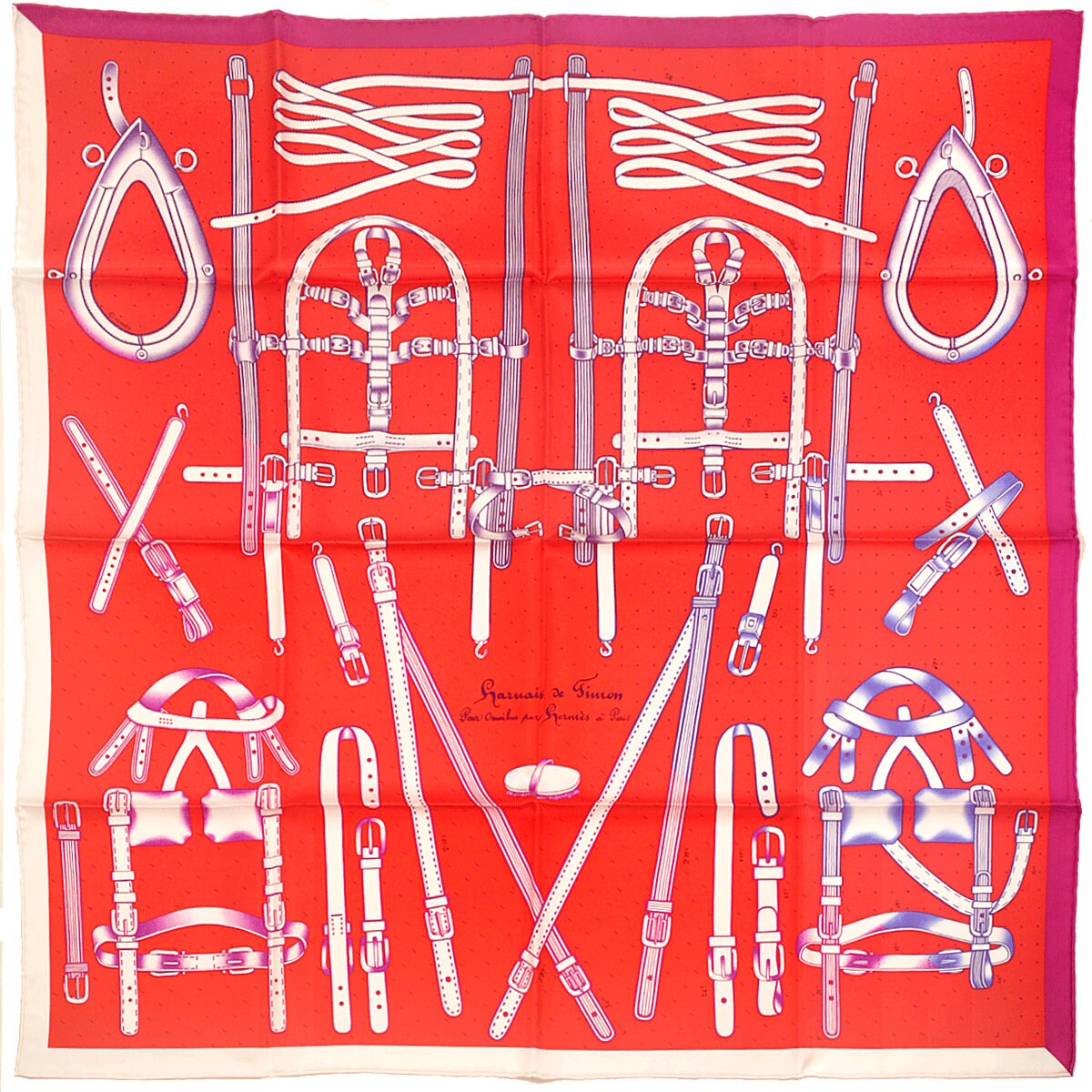 Hermes Scarf "Harnais de Timon" by Florence Manlik 90cm Silk | NWT