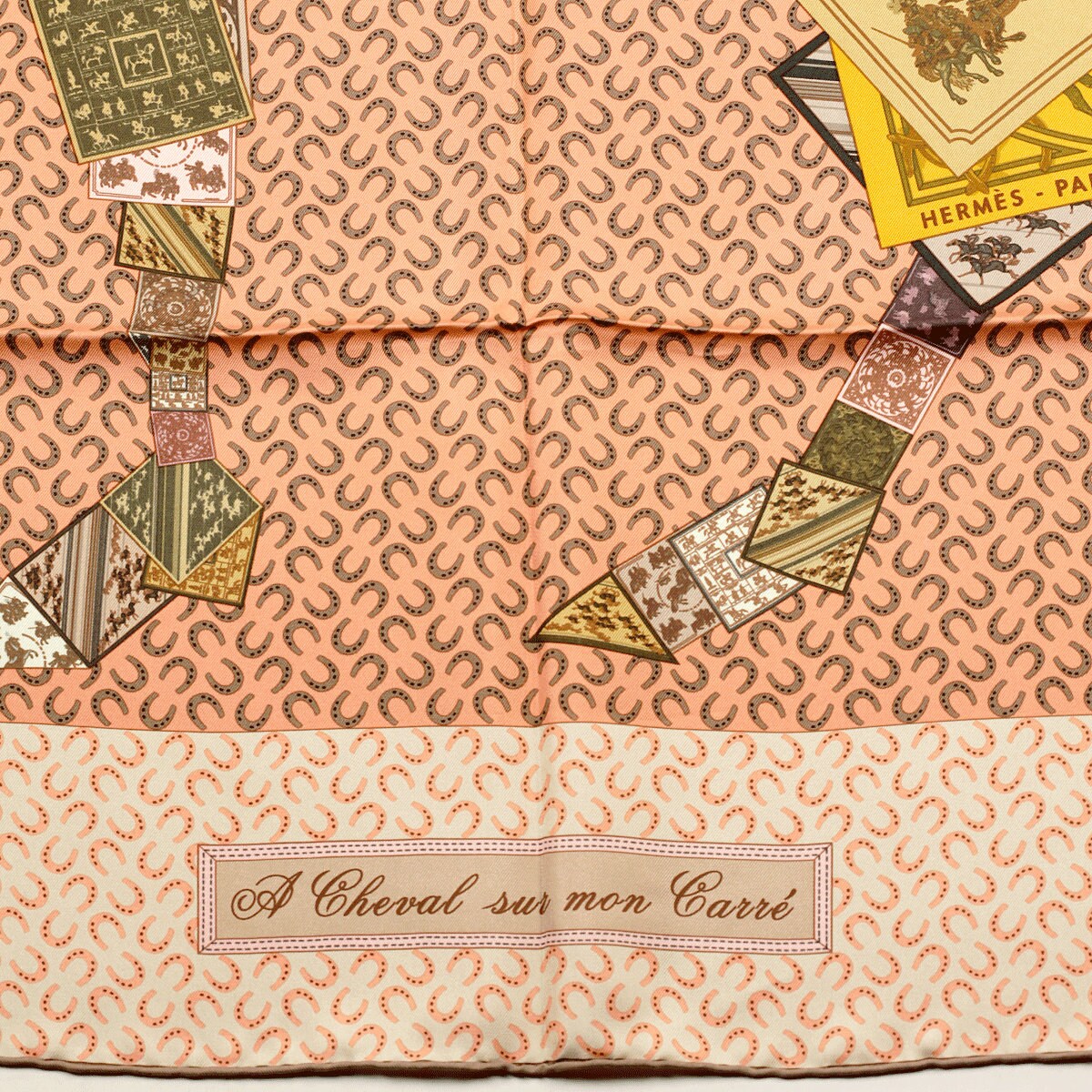 Hermes Scarf "A Cheval Sur Mon Carre" by Bali Barret 90cm Silk | Carre Foulard