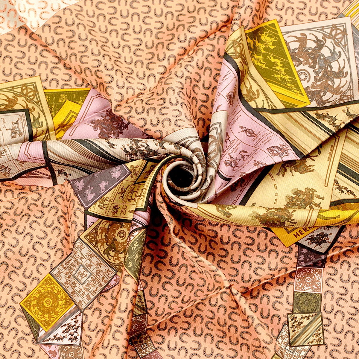 Hermes Scarf "A Cheval Sur Mon Carre" by Bali Barret 90cm Silk | Carre Foulard