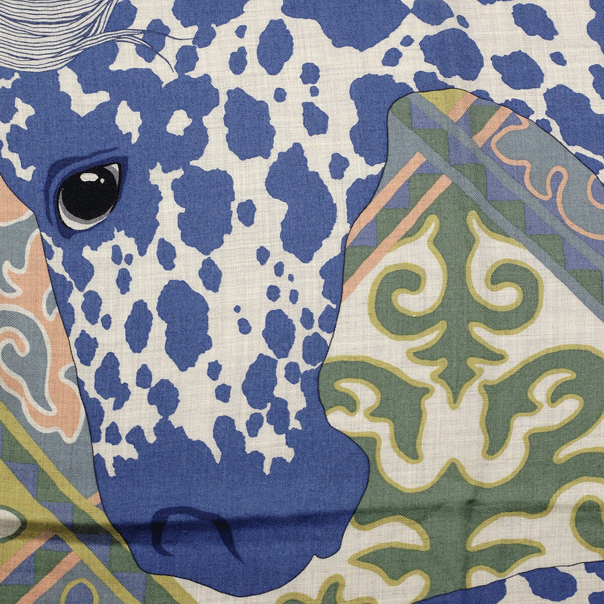 Hermes Cashmere Shawl 140cm "Appaloosa des Steppes" by Alice Shirley | Scarf Carre Foulard