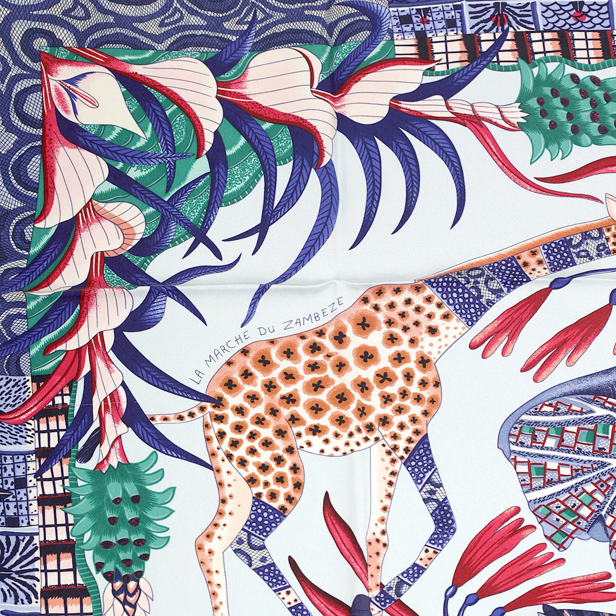 Hermes Scarf "Marche du Zambeze" by Ardmore Artists 90cm Silk | Wash Carre