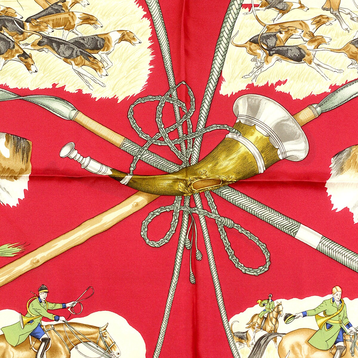 HERMES/エルメス カレ90 LE LAISSER COURRE HERMES エルメス カレ90 LE LAISSER COURRE 狩猟 犬 馬 動物柄