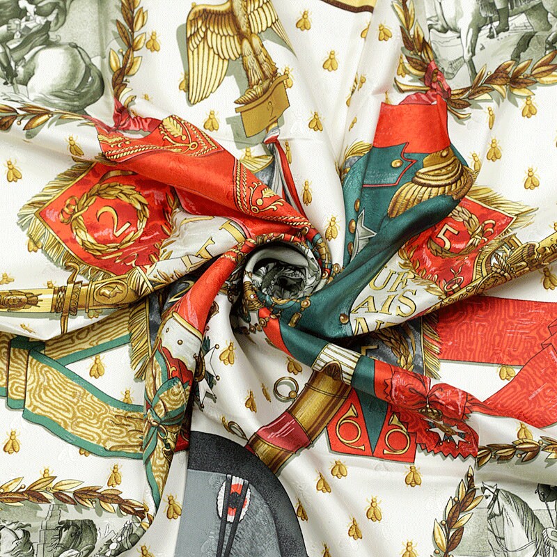 Hermes Scarf "Napoleon" by Philippe Ledoux Vintage 90cm Silk Jacquard