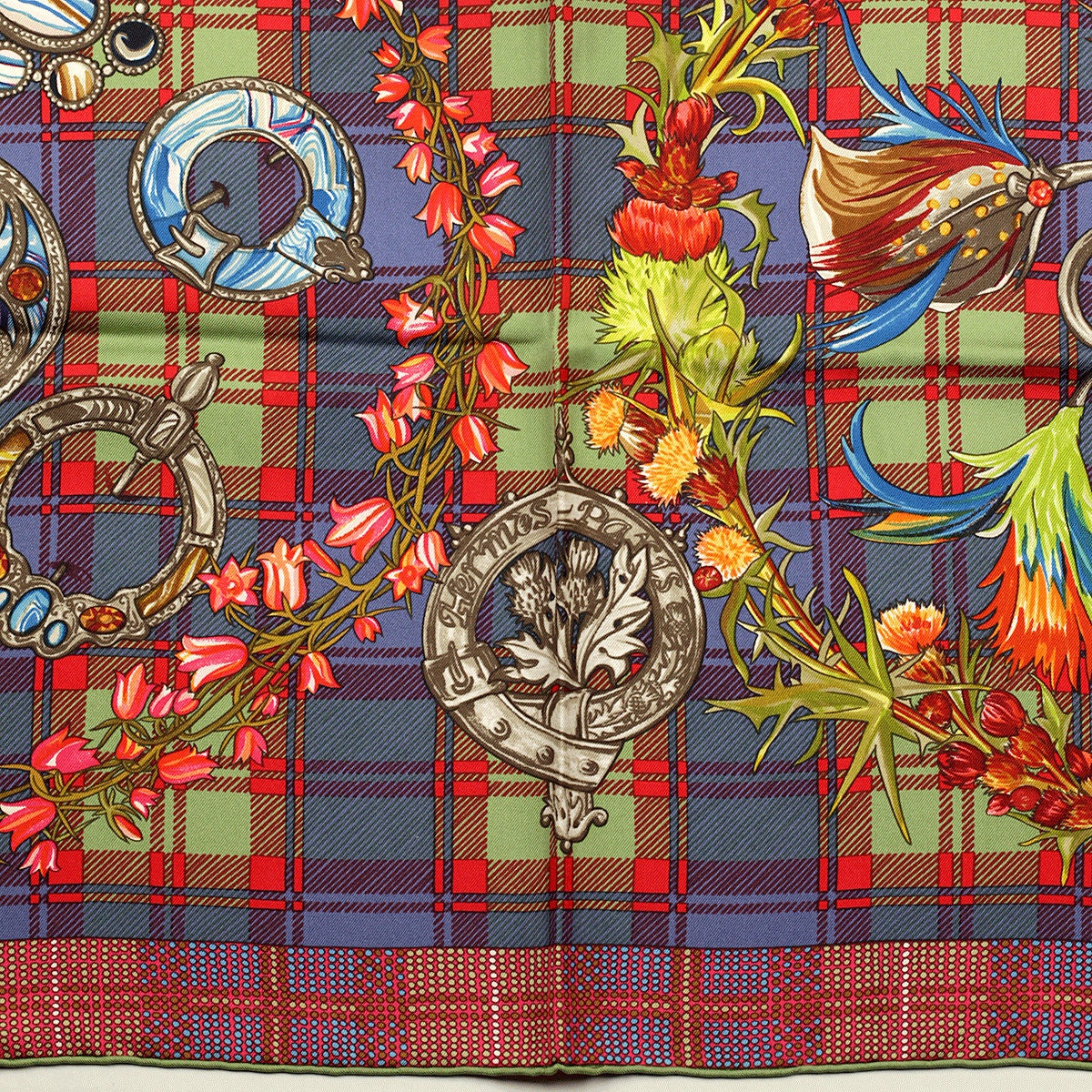 Hermes Scarf "Fleurs d'Ecosse" by Syvia Kerr 90cm Silk | Carre Foulard