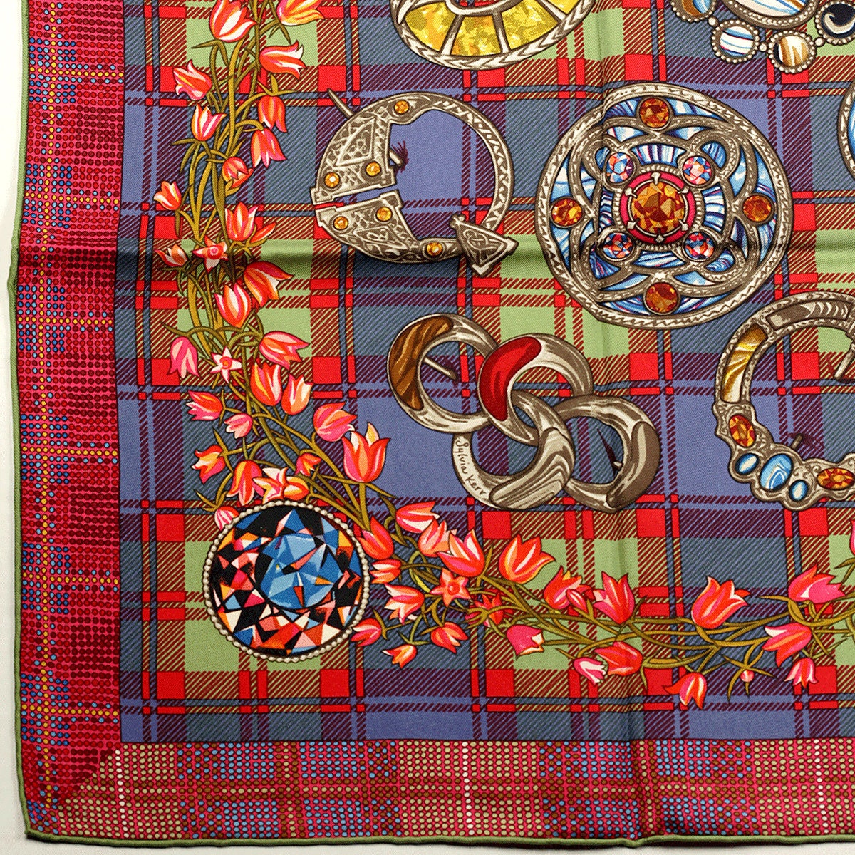 Hermes Scarf "Fleurs d'Ecosse" by Syvia Kerr 90cm Silk | Carre Foulard