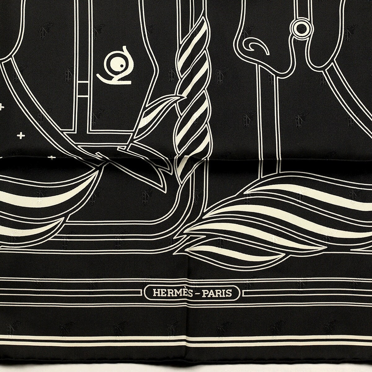 HERMES スカーフ QUADRIGE シルク100% ブラック Hermes Scarf 