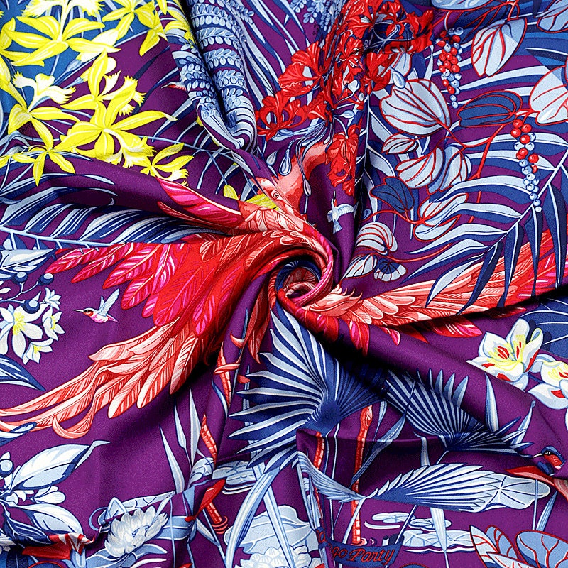 Hermes Scarf "Flamingo Party" by Laurence Bourthoumieux 90cm Silk Jacquard | Carre Foulard