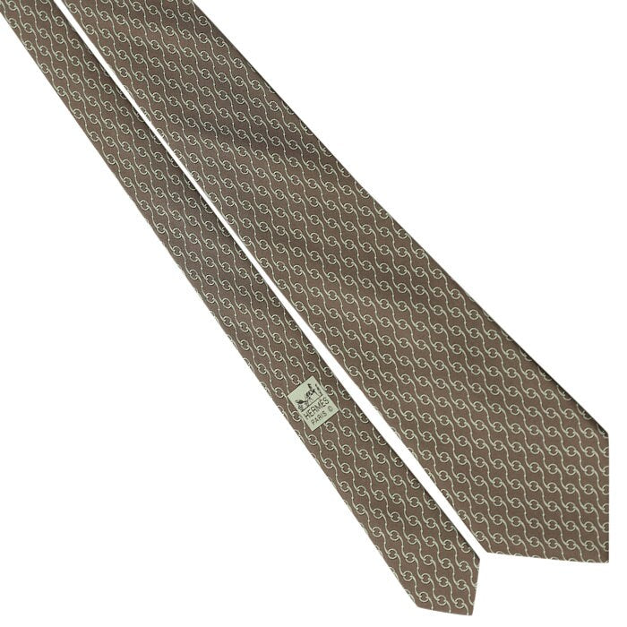 Hermes Men's Silk Tie Equestrian Geometric Pattern 5294 | Necktie Cravate