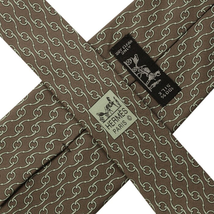 Hermes Men's Silk Tie Equestrian Geometric Pattern 5294 | Necktie Cravate