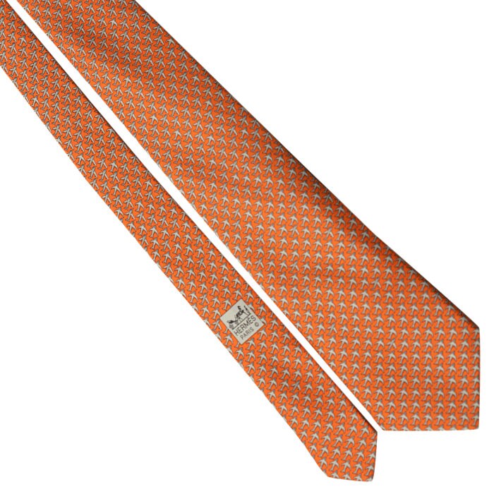 Hermes Men's Silk Tie Birds Pattern 5598 | Necktie Cravate