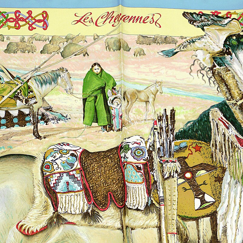 Hermes Scarf "Les Cheyennes" by Kermit Oliver 90cm Silk | Carre Foulard