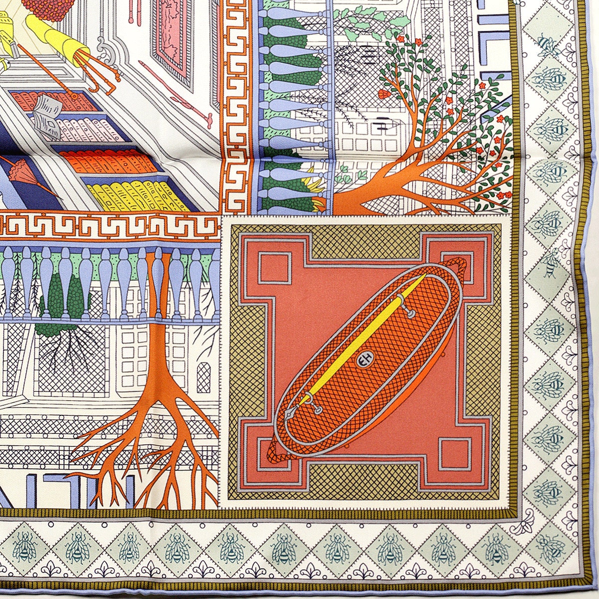 Hermes Scarf "Objets de Curiosite" by Rosa Maria Unda Souki 90cm Silk | Foulard Carre