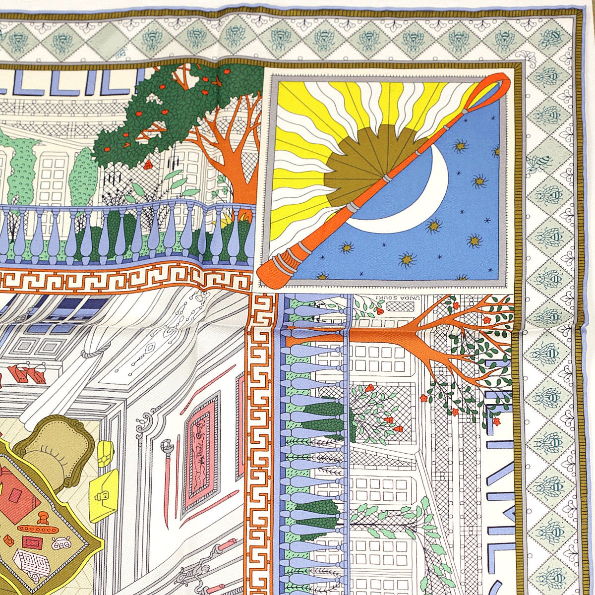 Hermes Scarf "Objets de Curiosite" by Rosa Maria Unda Souki 90cm Silk | Foulard Carre