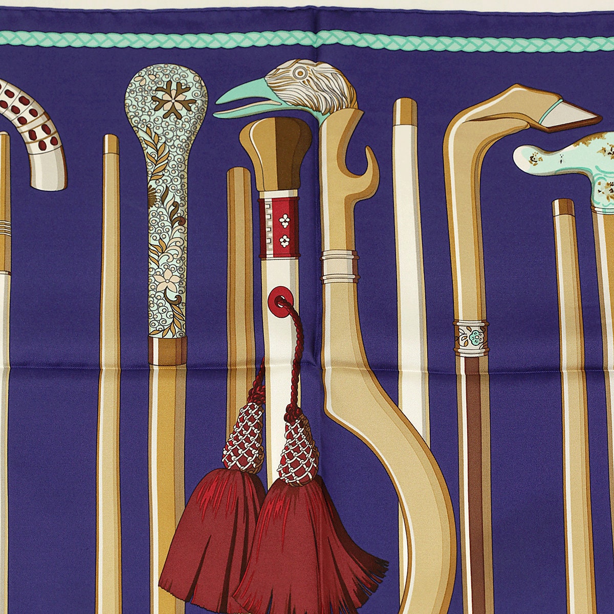 ⭐️美品⭐️Hermès カレ90 CANNES & POMMEAUX スカーフ HERMES エルメス スカーフ カレ90 CANNES & POMMEAUX シルク ネイビー